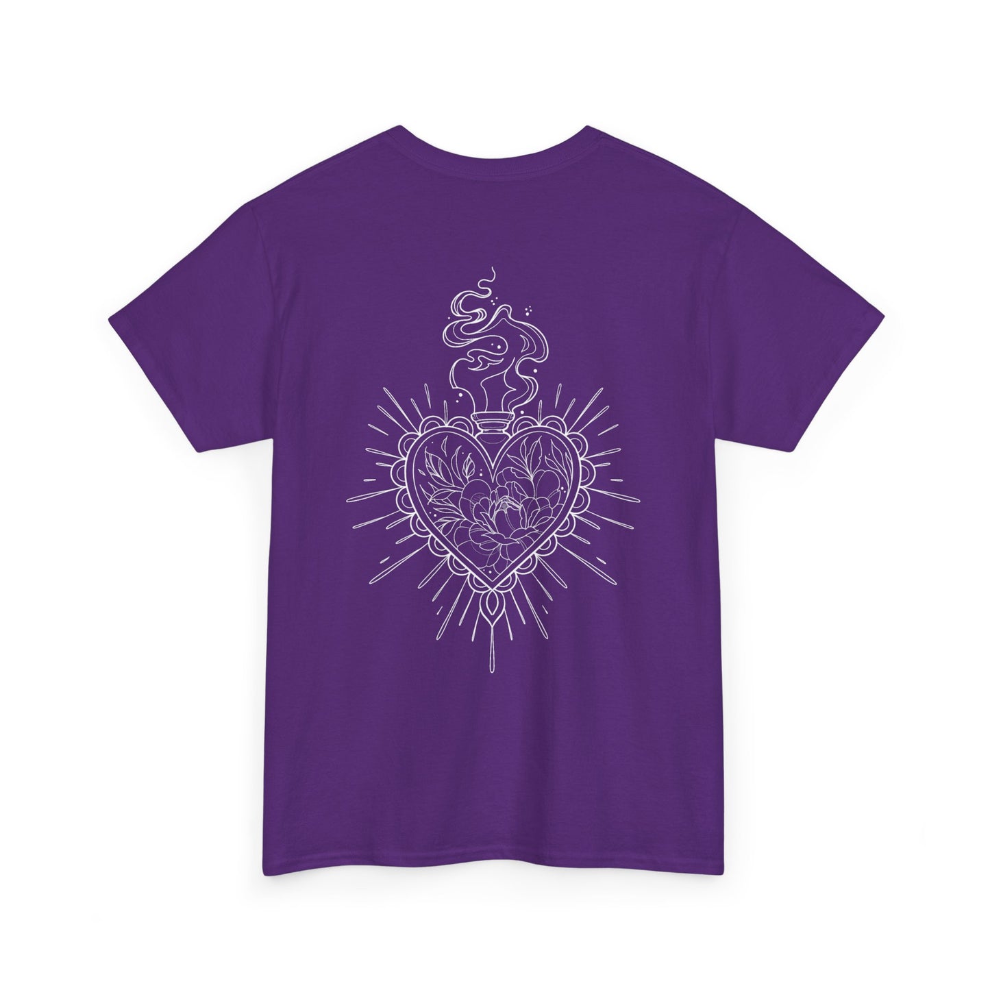 White Print Sacred Heart T-Shirt