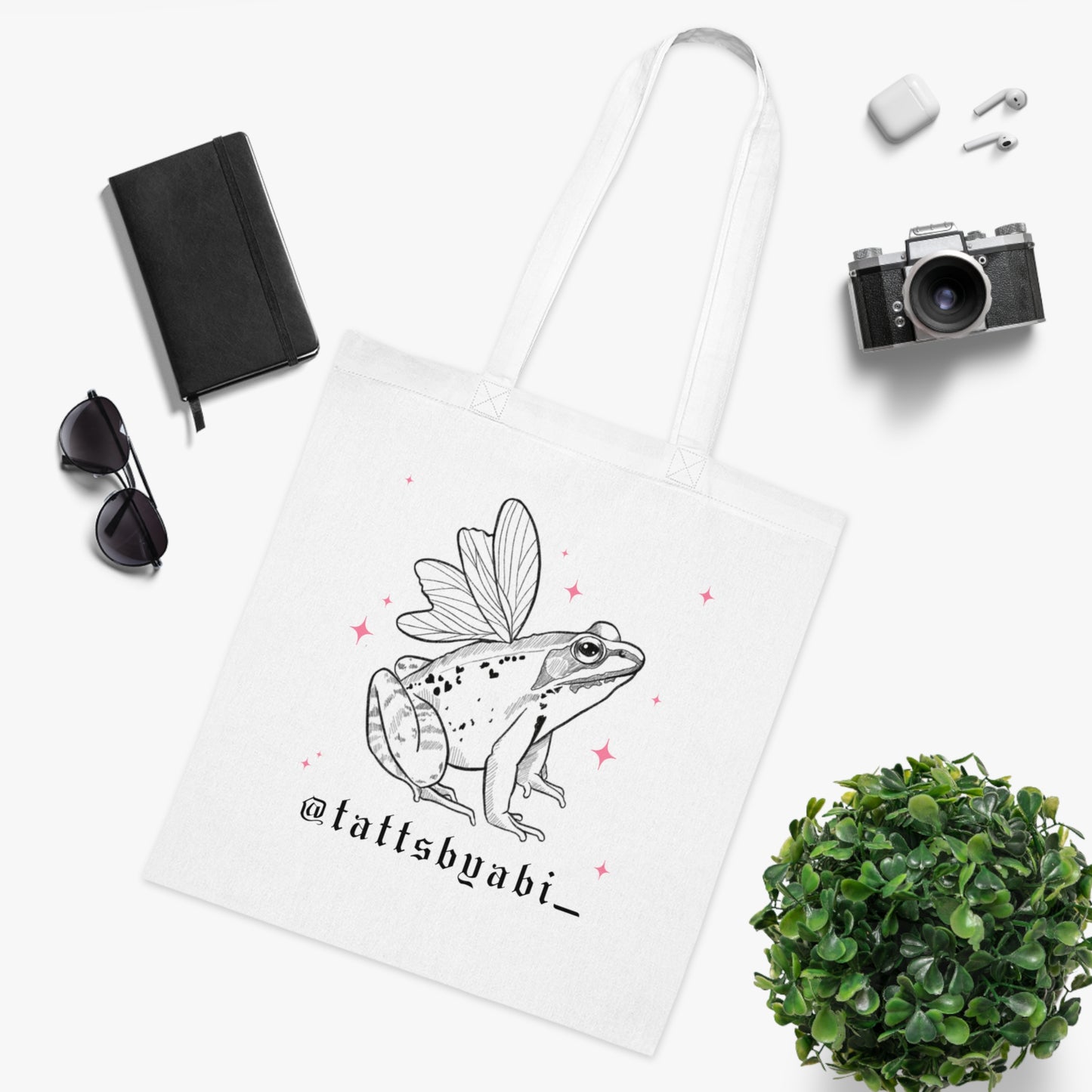 Fairy Frog Tote Bag | Eco-Friendly Shopping Bag, Art Tote, Gift for Her, Book Bag, Holy Heart Design