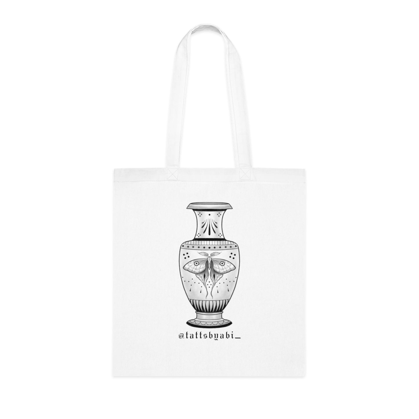 Moth Vase Tote Bag | Eco-Friendly Shopping Bag, Art Tote, Gift for Her, Book Bag, Holy Heart Design