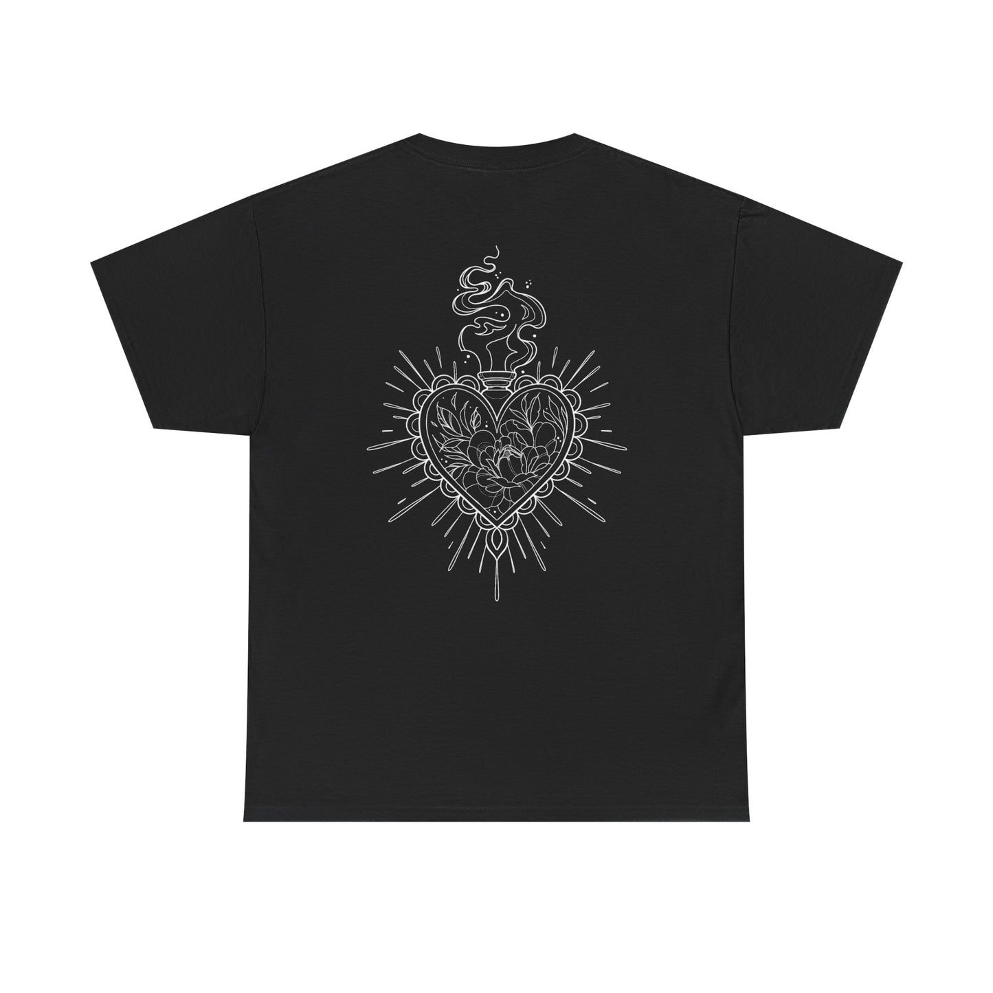 White Print Sacred Heart T-Shirt