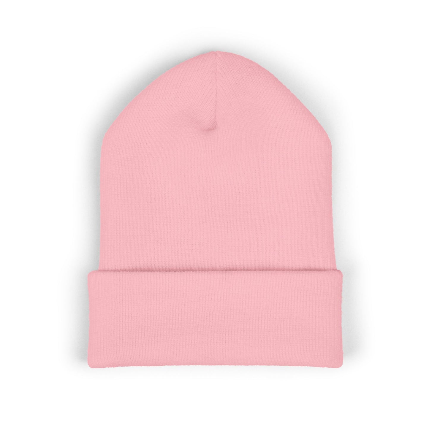 Embroidered Cuffed Beanie — Butterfly with leaves (black)
