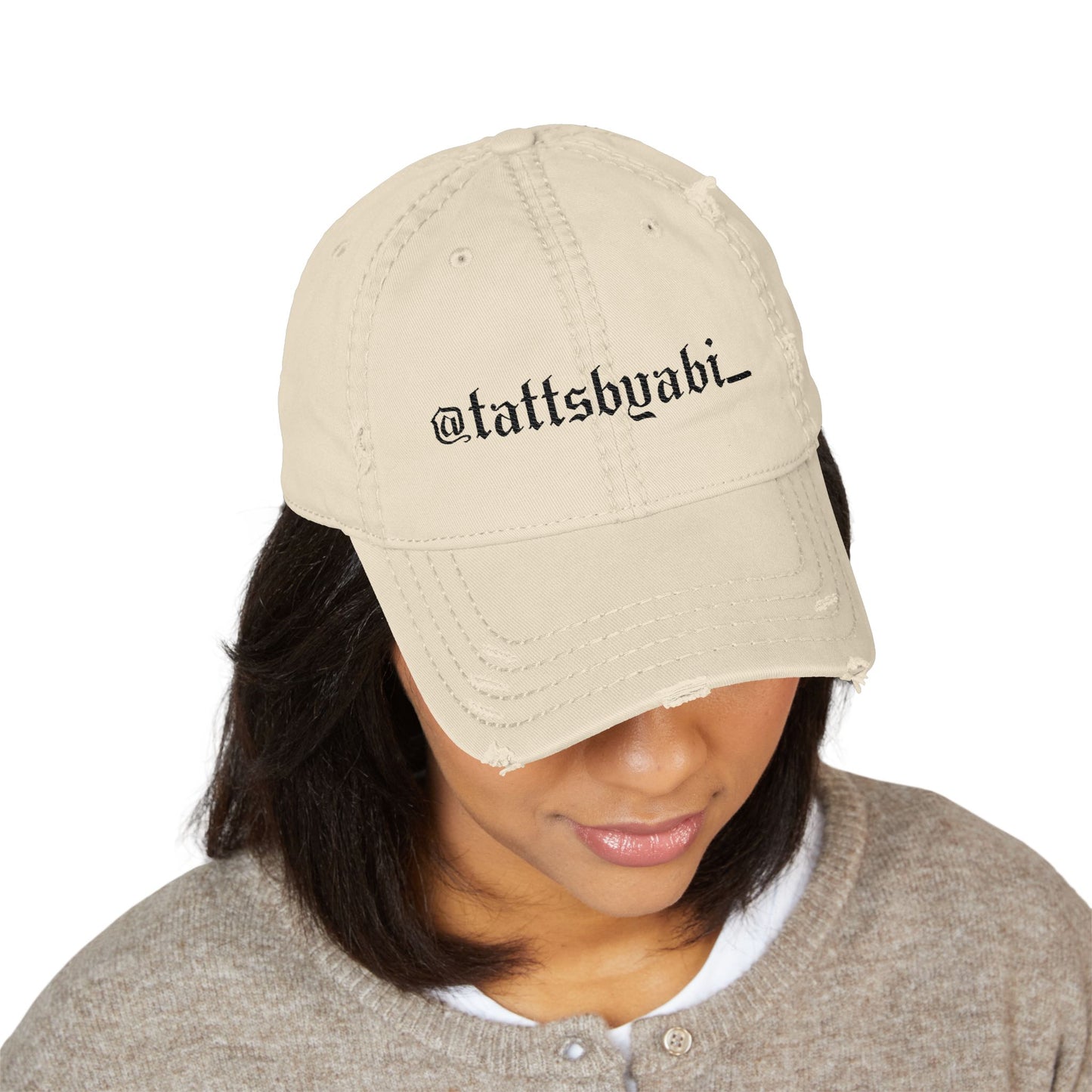 @tattsbyabi_ Embroidered Distressed Dad Hat