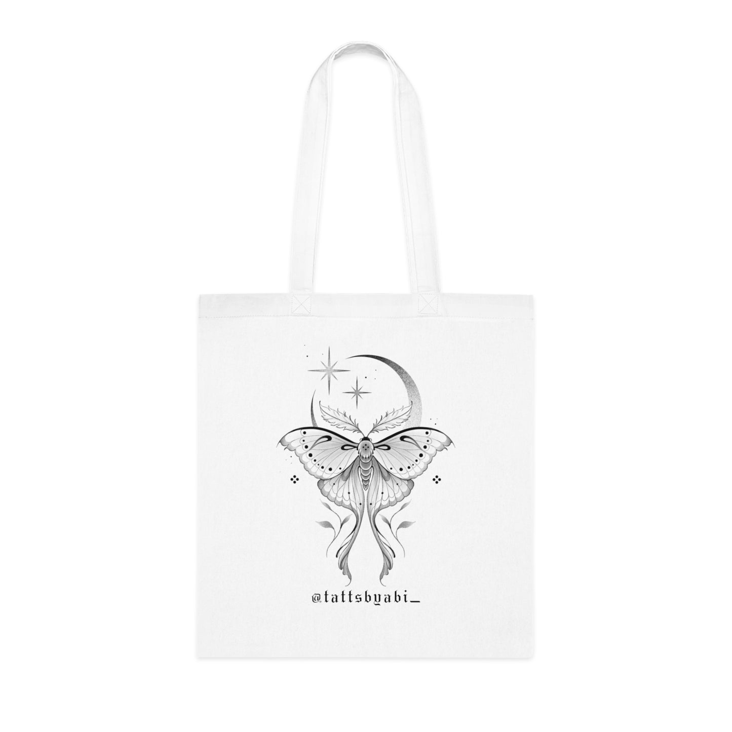 Moon Moth Tote Bag | Eco-Friendly Shopping Bag, Art Tote, Gift for Her, Book Bag, Holy Heart Design