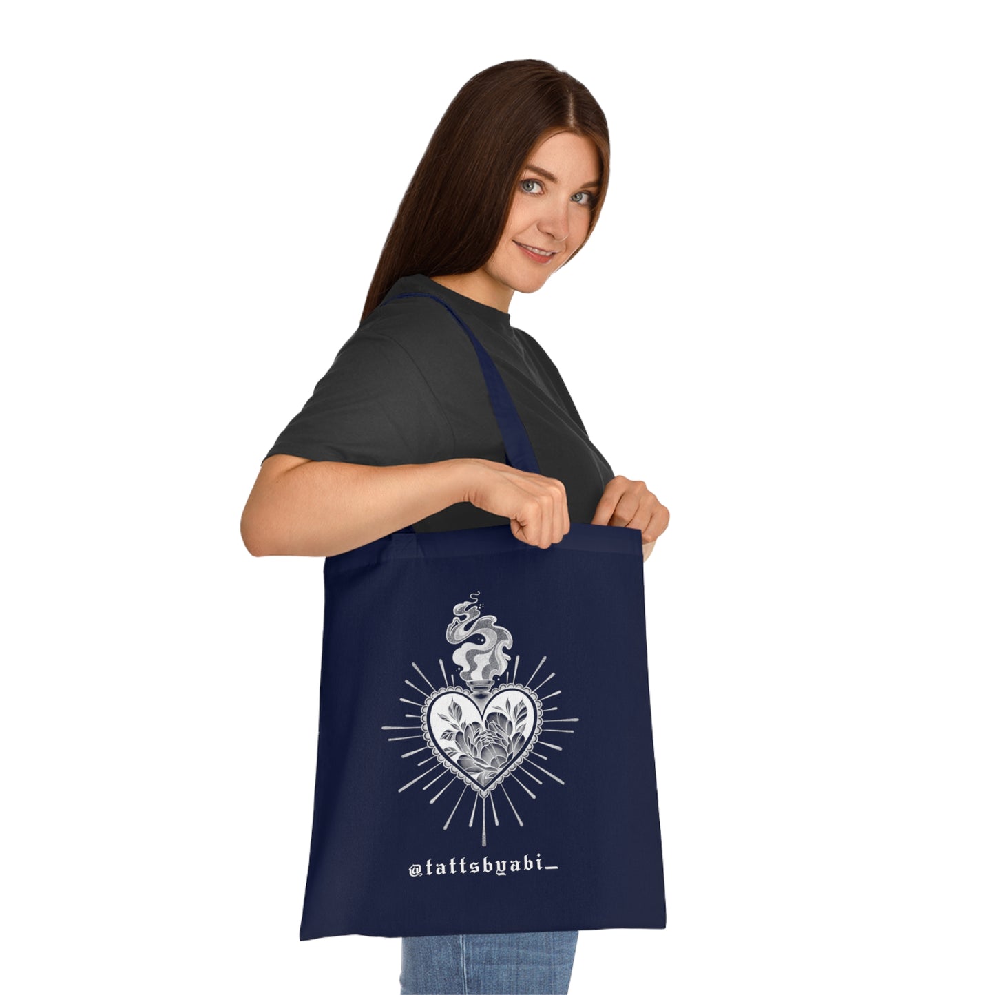 Colour Sacred Heart Cotton Tote Bag | Eco-Friendly Shopping Bag, Art Tote, Gift for Her, Book Bag, Holy Heart Design