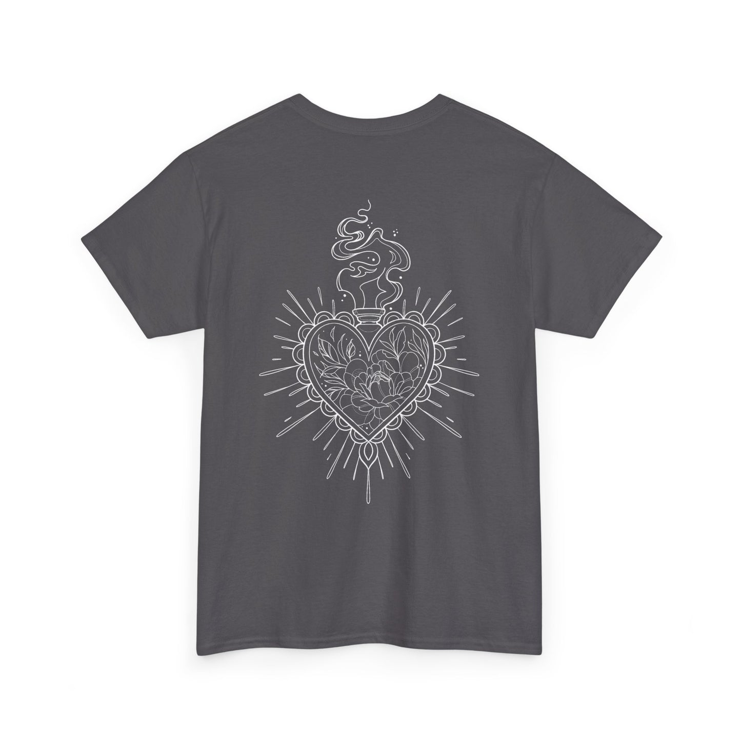 White Print Sacred Heart T-Shirt