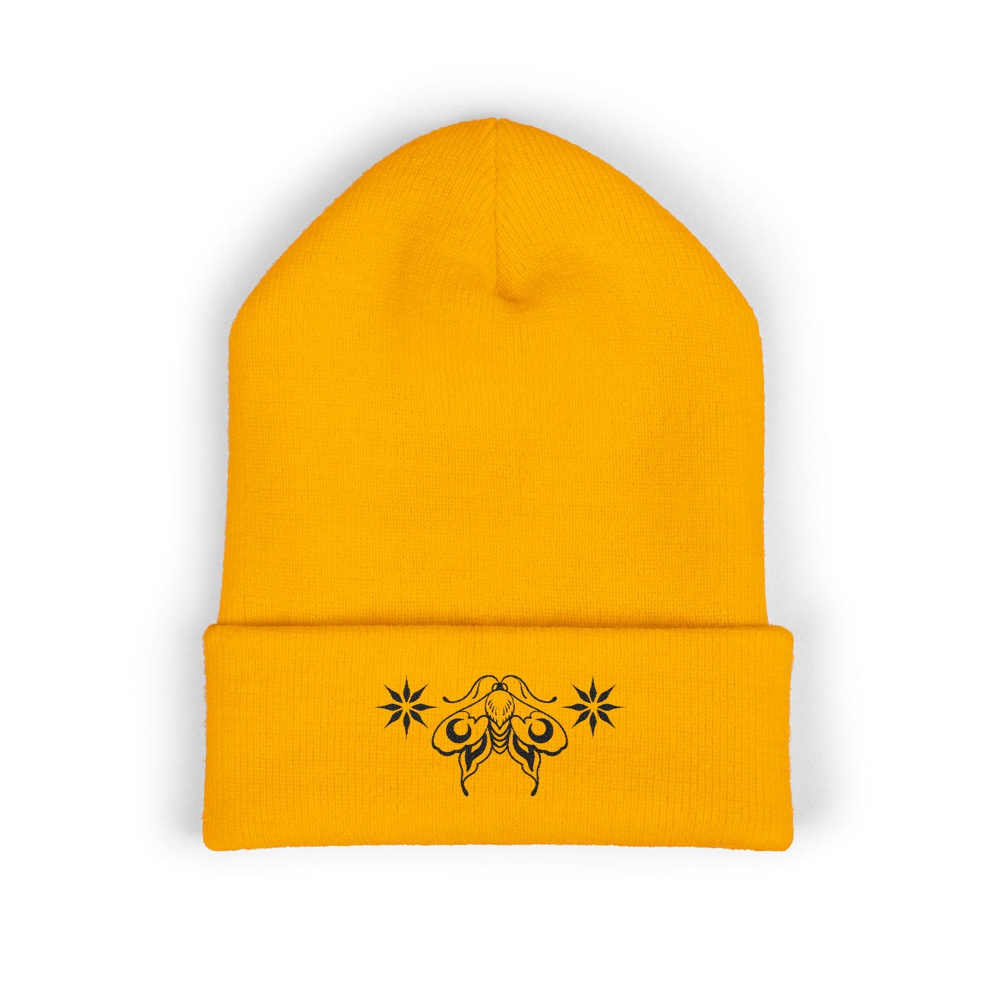 Ornamental moon moth - Embroidered Cuffed Beanie