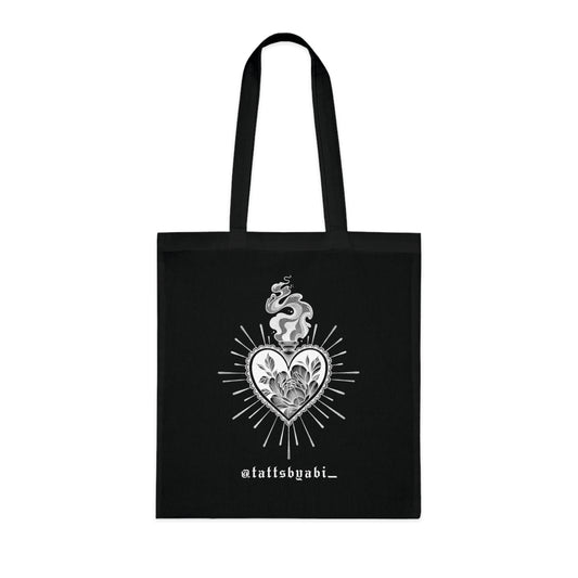 Colour Sacred Heart Cotton Tote Bag | Eco-Friendly Shopping Bag, Art Tote, Gift for Her, Book Bag, Holy Heart Design