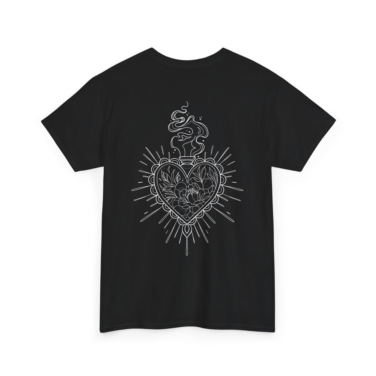 White Print Sacred Heart T-Shirt