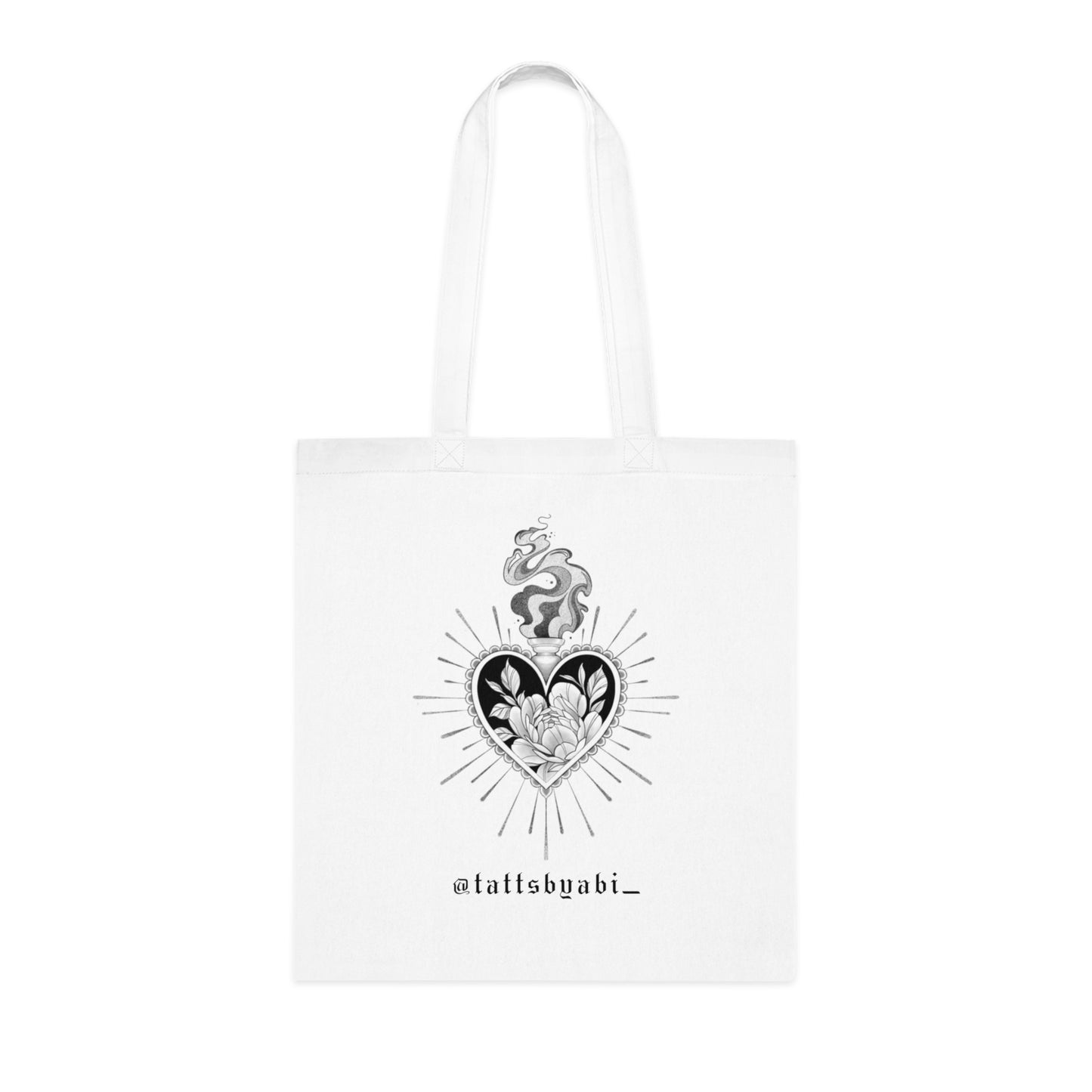 Sacred Heart Cotton Tote Bag | Eco-Friendly Shopping Bag, Art Tote, Gift for Her, Book Bag, Holy Heart Design