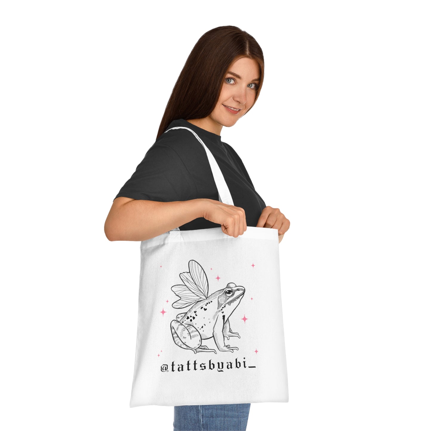 Fairy Frog Tote Bag | Eco-Friendly Shopping Bag, Art Tote, Gift for Her, Book Bag, Holy Heart Design