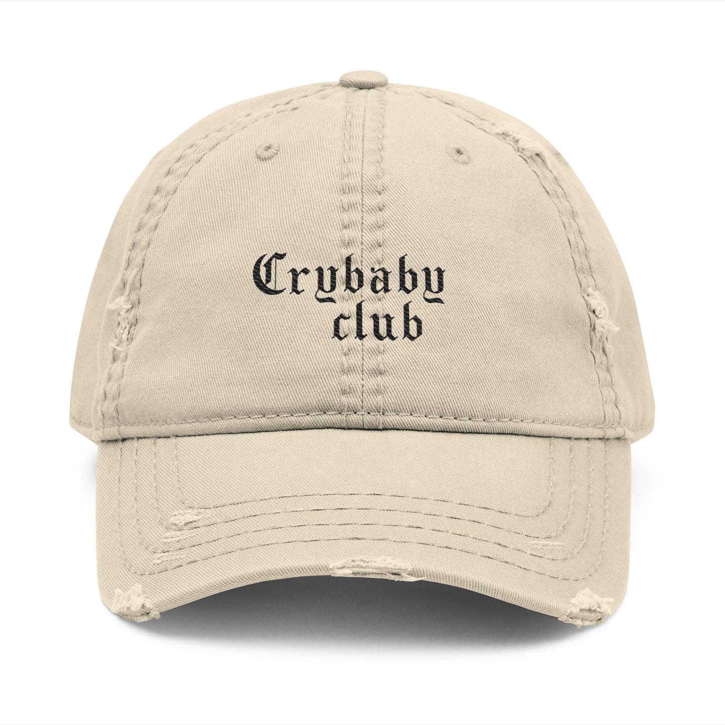 Crybaby Club Embroidered Distressed Dad Hat