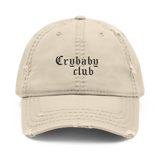 Crybaby Club Embroidered Distressed Dad Hat