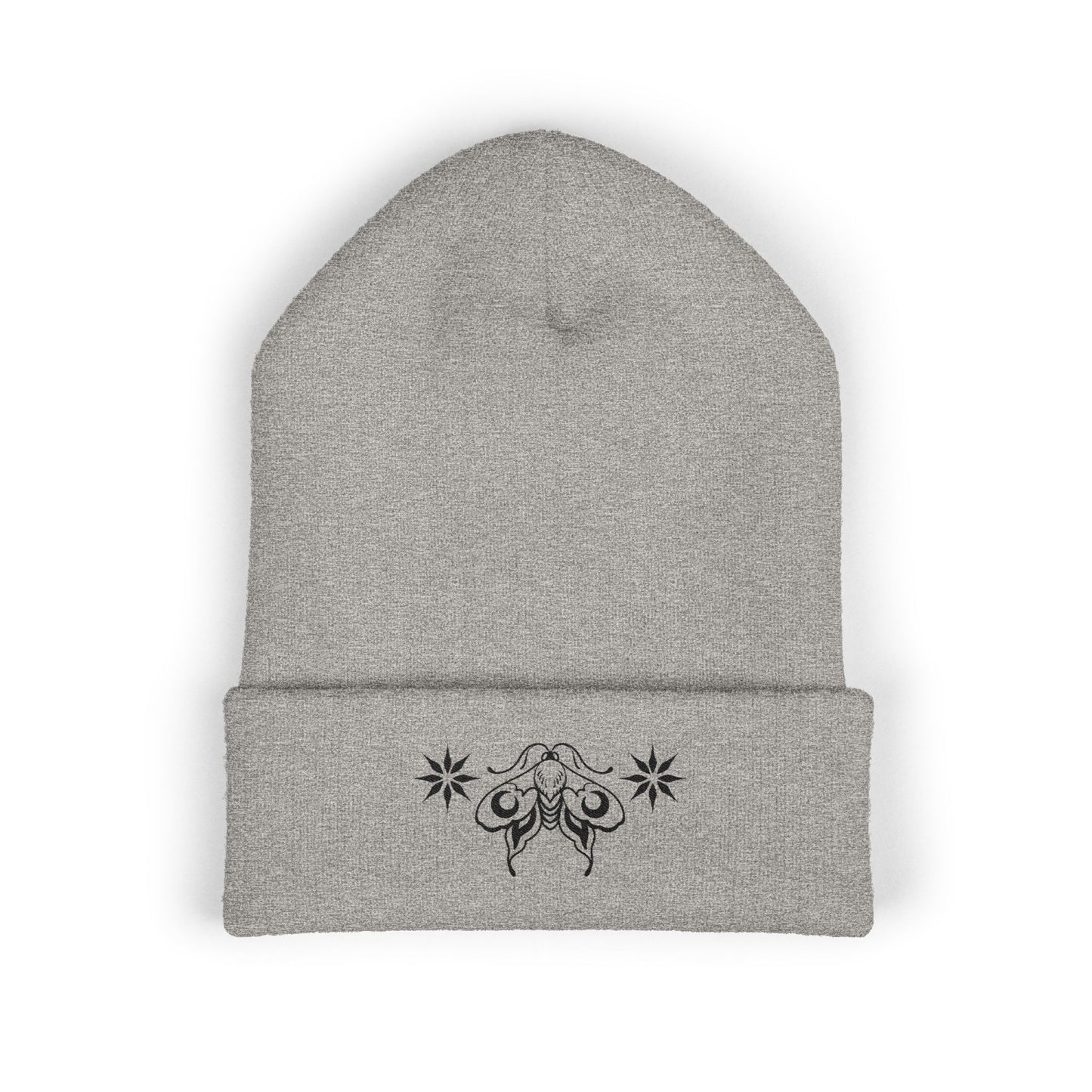 Ornamental moon moth - Embroidered Cuffed Beanie