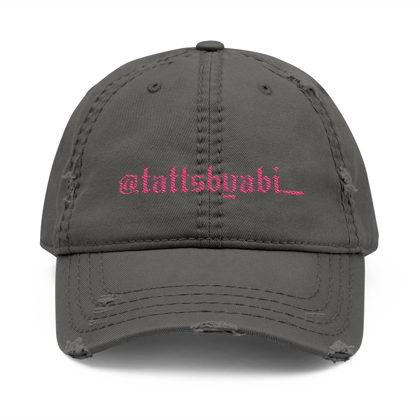 @tattsbyabi_ Embroidered Distressed Dad Hat
