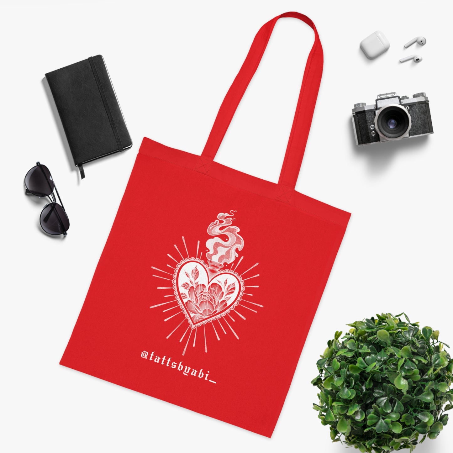 Colour Sacred Heart Cotton Tote Bag | Eco-Friendly Shopping Bag, Art Tote, Gift for Her, Book Bag, Holy Heart Design