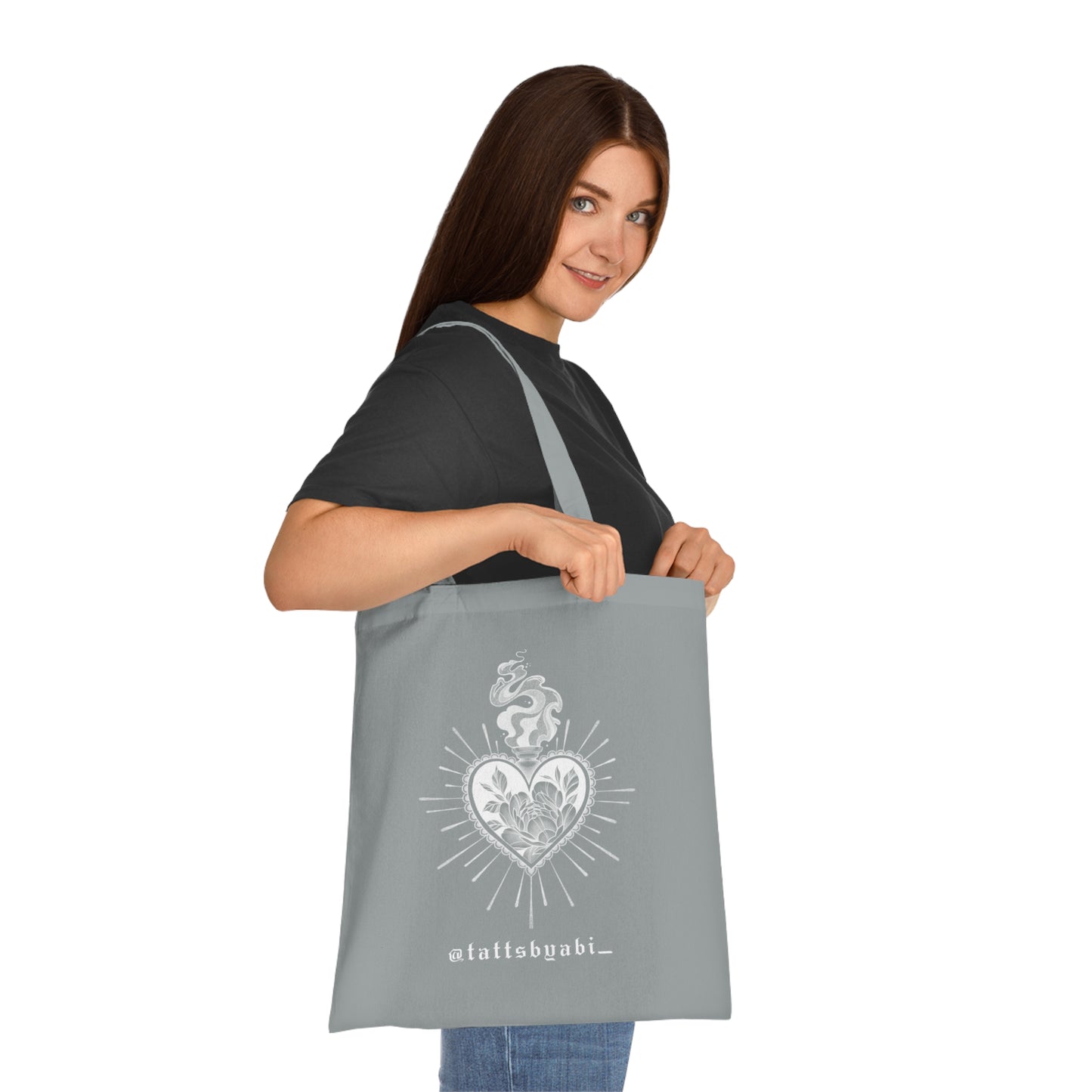 Colour Sacred Heart Cotton Tote Bag | Eco-Friendly Shopping Bag, Art Tote, Gift for Her, Book Bag, Holy Heart Design