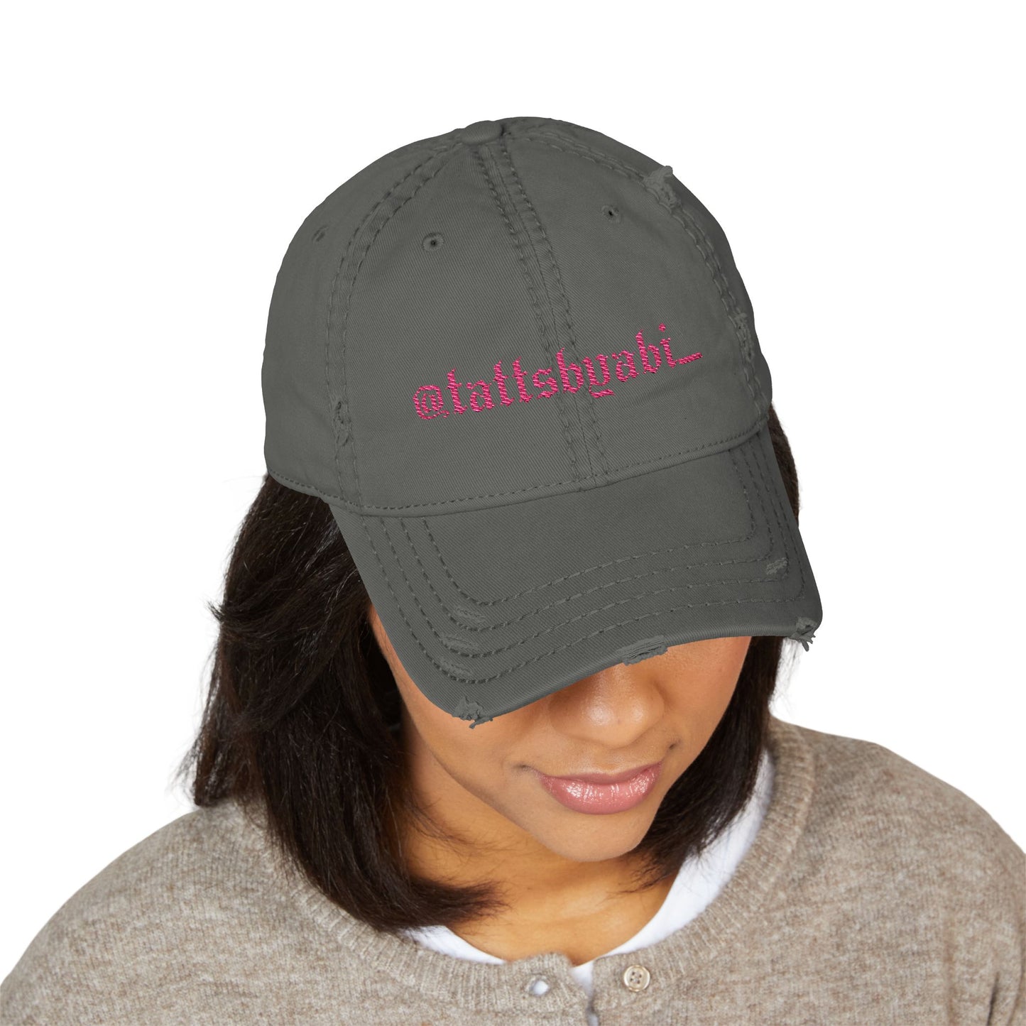 @tattsbyabi_ Embroidered Distressed Dad Hat