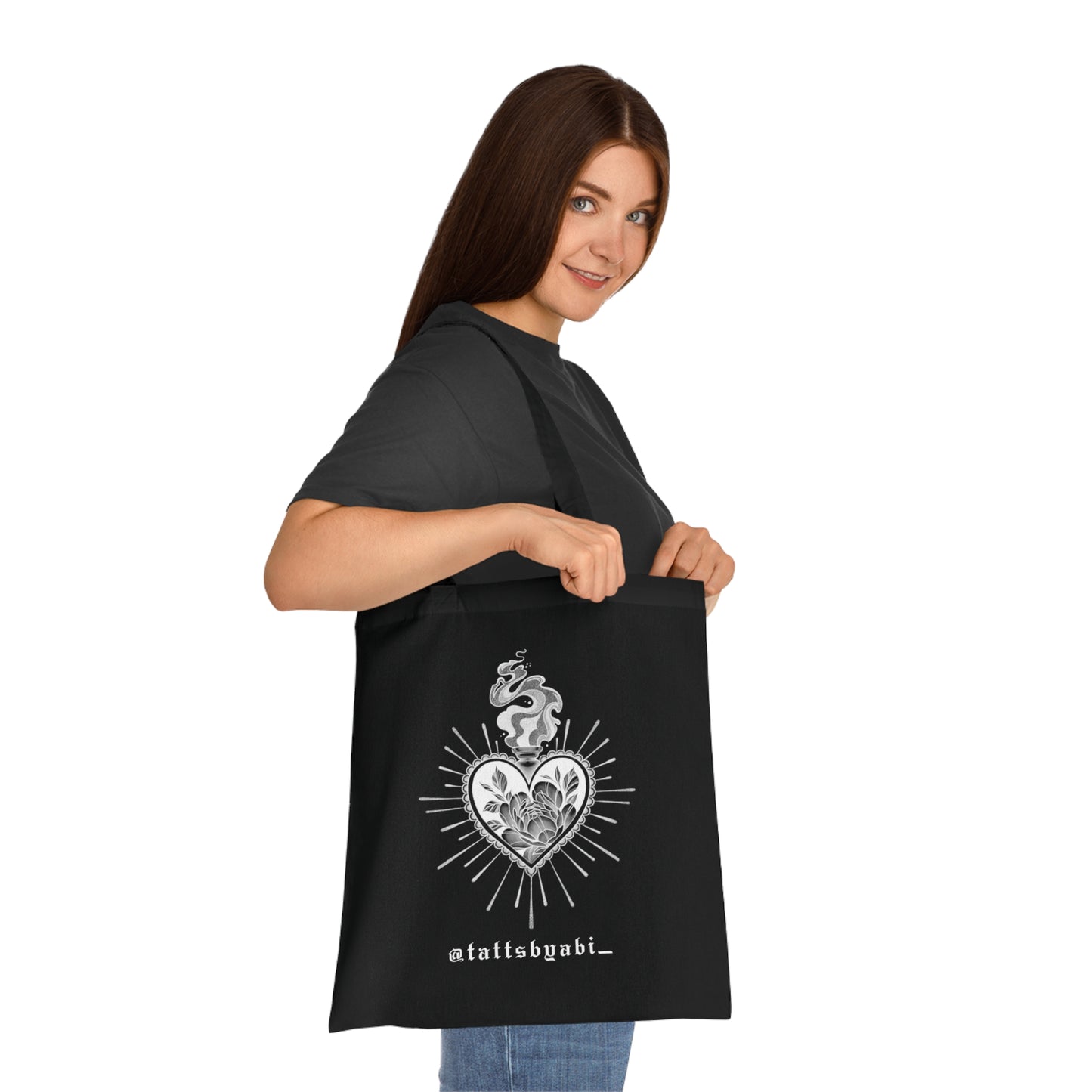 Colour Sacred Heart Cotton Tote Bag | Eco-Friendly Shopping Bag, Art Tote, Gift for Her, Book Bag, Holy Heart Design